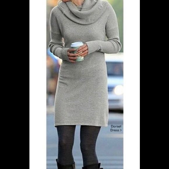 Athleta Organic Cotton/Wool Cowl Sweater Dress - Picture 2 of 7